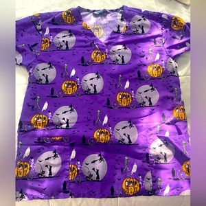 Halloween Scrub Top Pediatric Size L